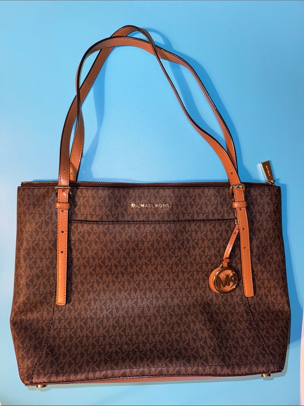 Michael Kors Brown Signature East West Leather Tote Bag Shoulder Bag